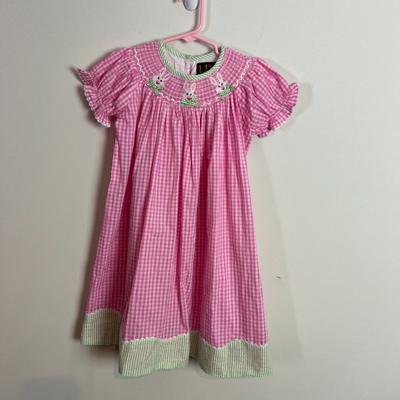 Lil Cactus Happy 4th of July Blue Gingham Ruffle Dress main image 0